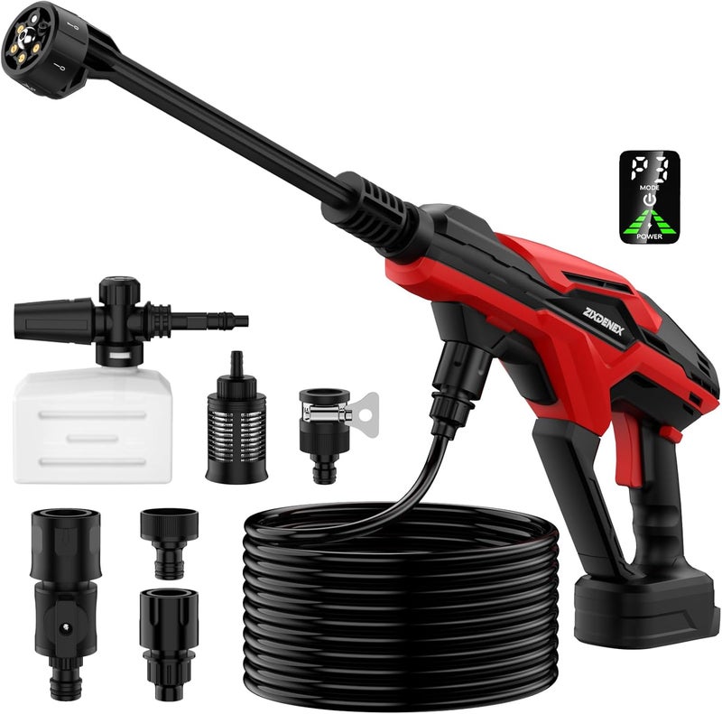 ZixDeNex Cordless Pressure Washer for Milwaukee 18V Battery, 800 PSI Portable Handheld Power Washer with Brushless Motor, 6-in-1 Nozzle, 3 Level Adjustable for Car Yard Fence Cleaning (Battery Not Included) - Image 1